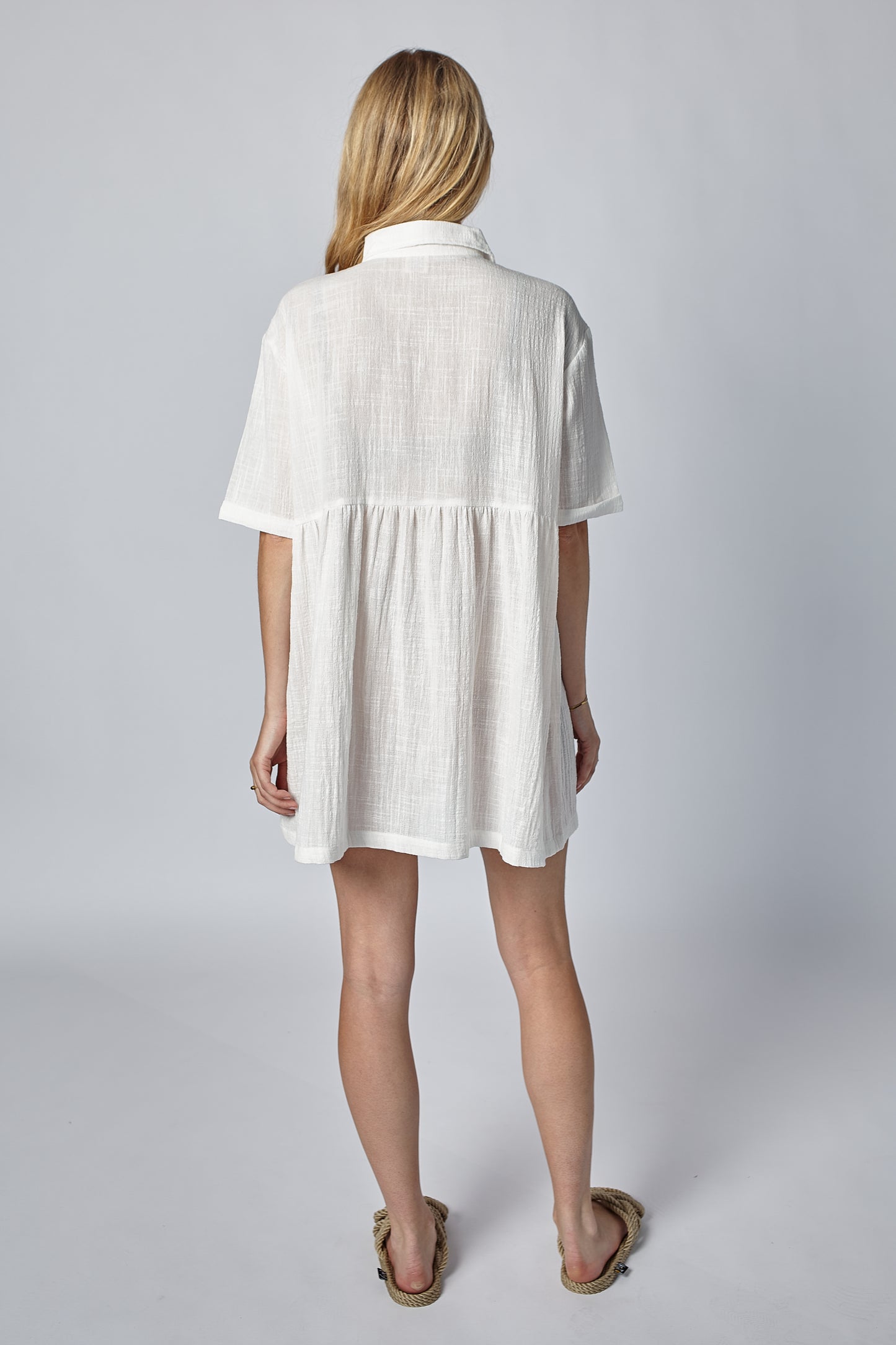 REXHINA SHIRT DRESS - WHITE