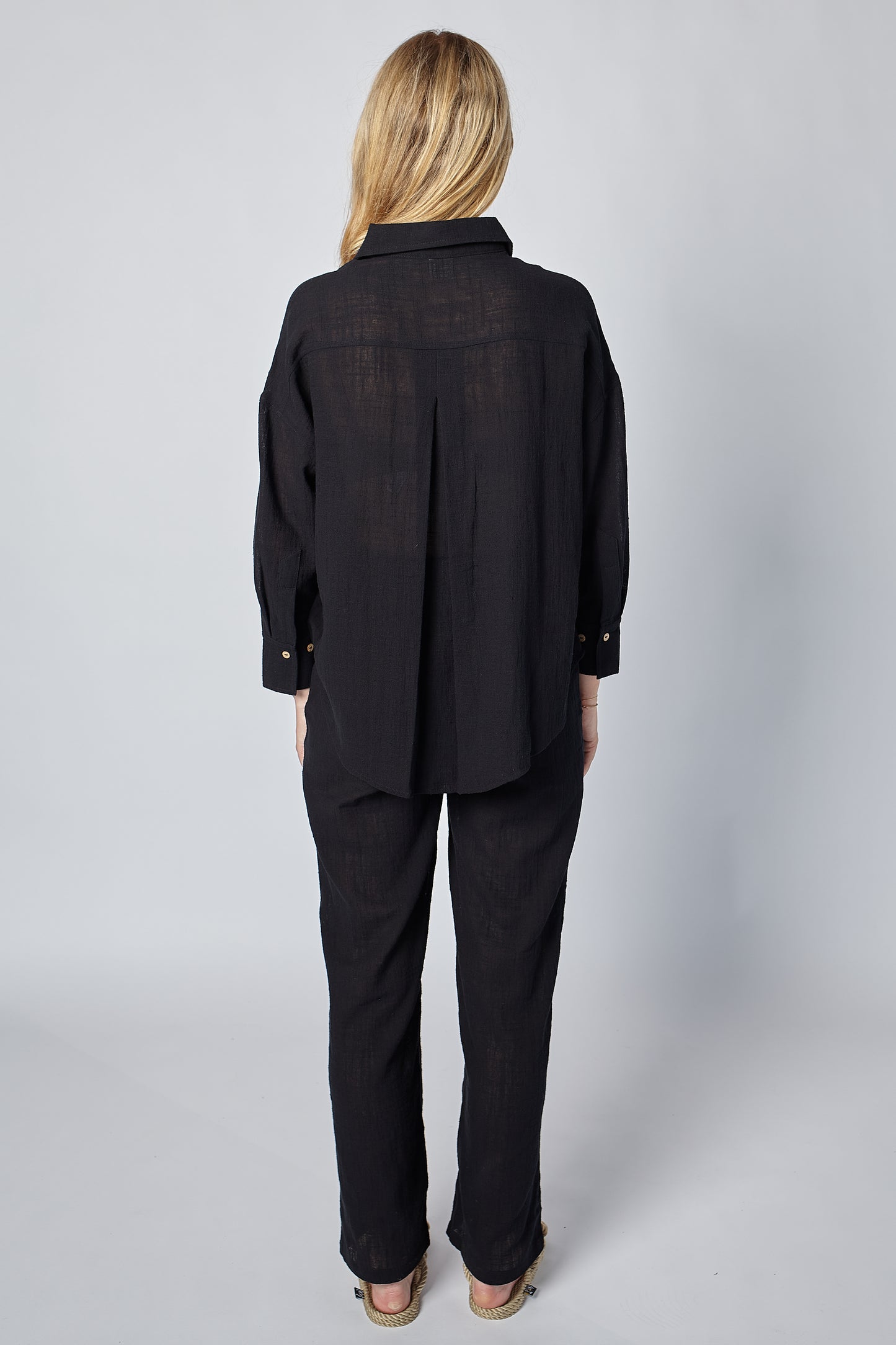 MARSIDA LONG SLEEVE SHIRT - JET BLACK